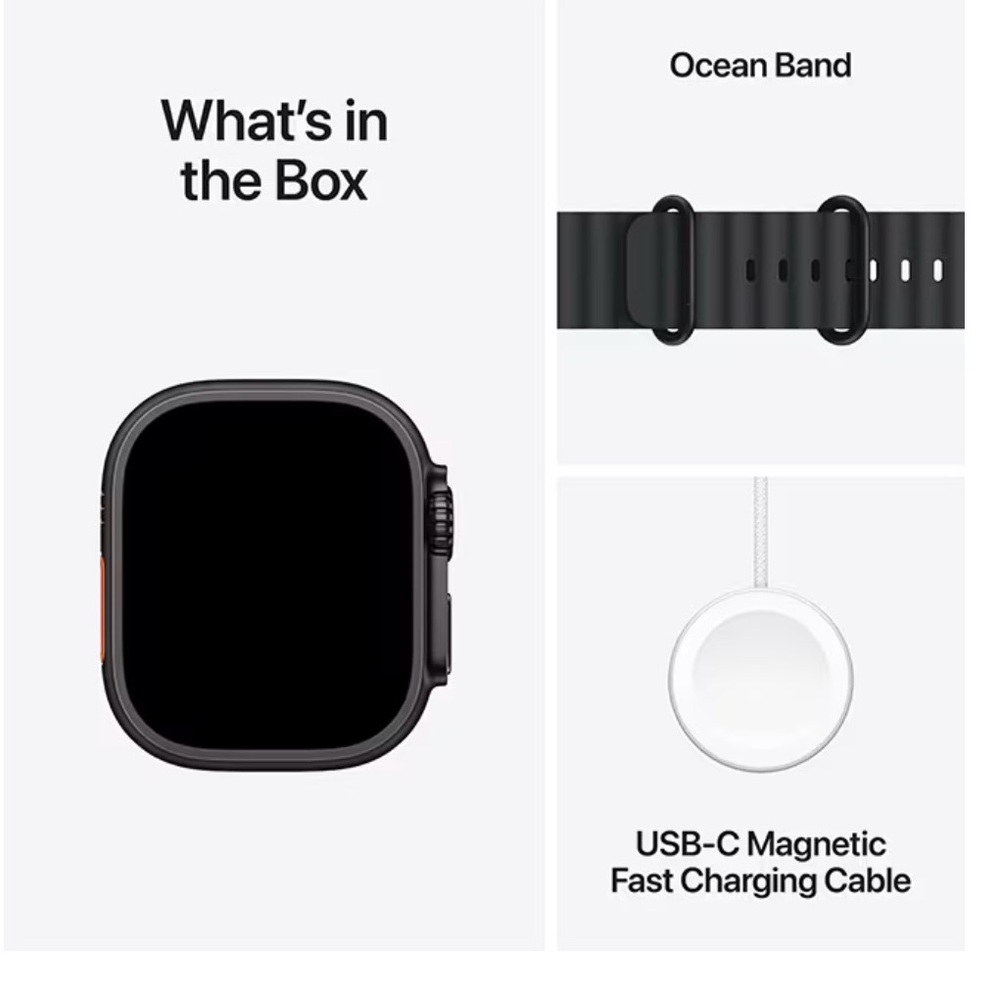 Apple Watch Ultra 2(GPS + Cellular, 49MM) - Black case Black Ocean Band Renewed - Picture 8 of 11